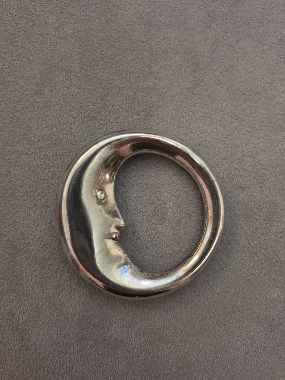 Tiffany & Co. Silver Moon Face Baby Rattle